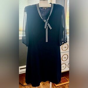 Nanette Lepore Navy Blue Dress with Striped Bow